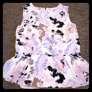 Fossil floral peplum top